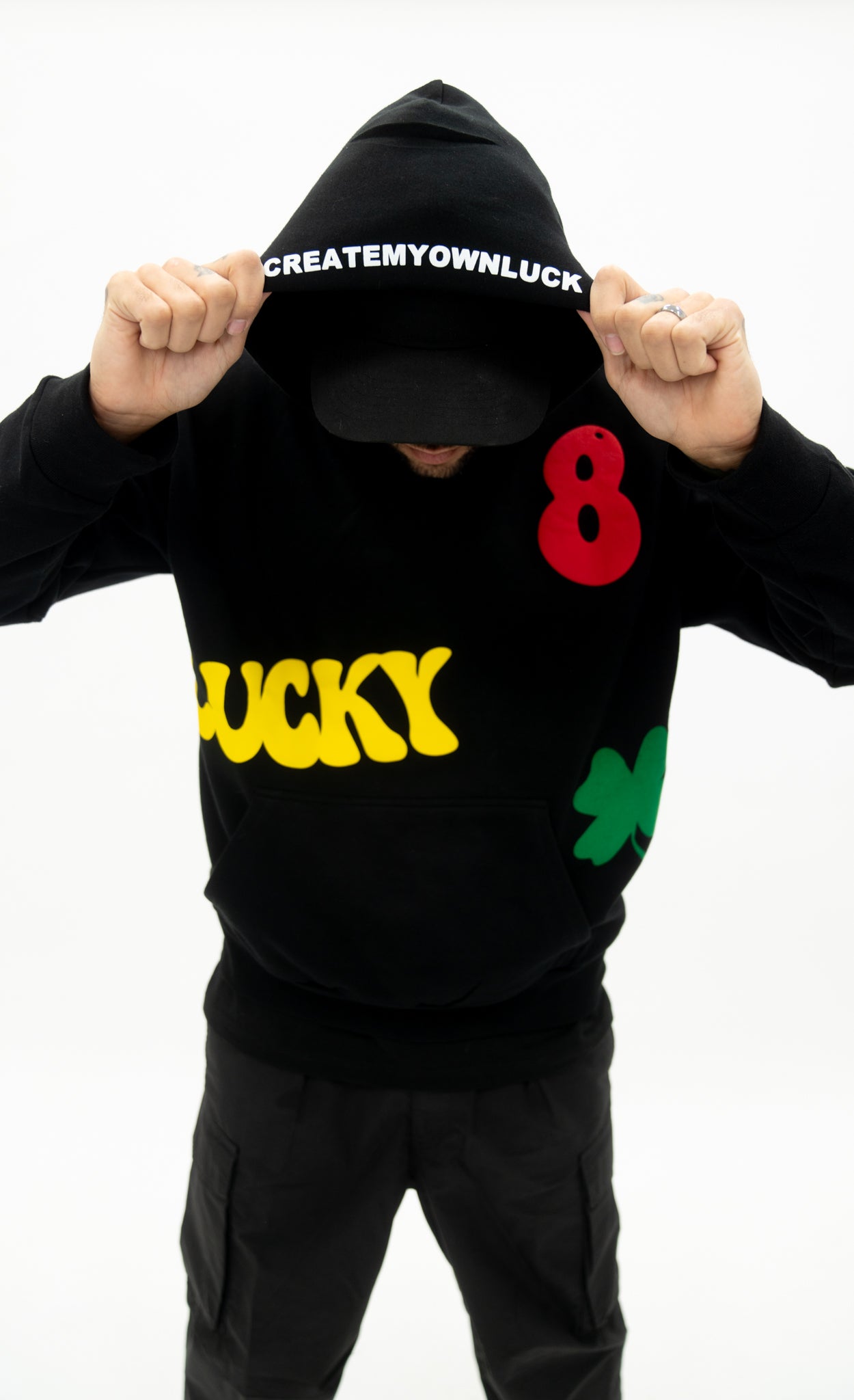 CREATE MY OWN LUCK HOODIE - BLACK